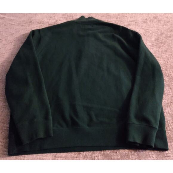 Polo Ralph Lauren Mens XXL Green 1/4 Zip Leather Pull Sweater Red Horse Pockets - Picture 11 of 11